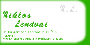 miklos lendvai business card